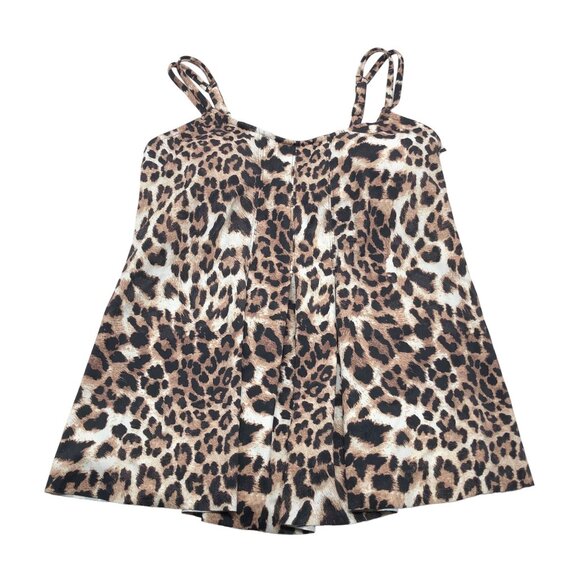 Swim Solutions Womens Leopard Print Tankini Swim Top Bust Support Brown 8 - Picture 4 of 7